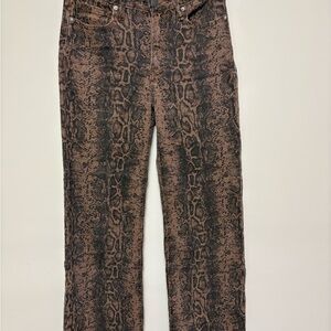 Vigoss Brown Snake Print Straight Leg Jeans